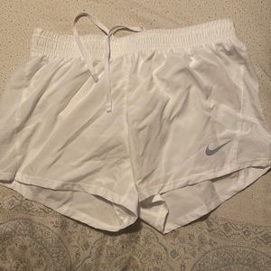 size small, dri-fit nike athletic shorts, white